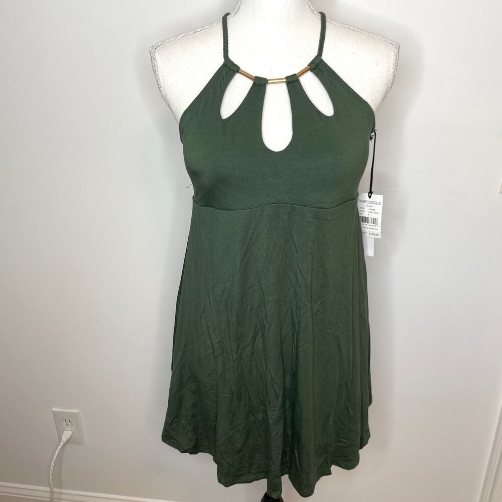 Robin Piccone Calista Gold Hardware Cover Up Dress Jungle Green Medium New - Picture 2 of 12